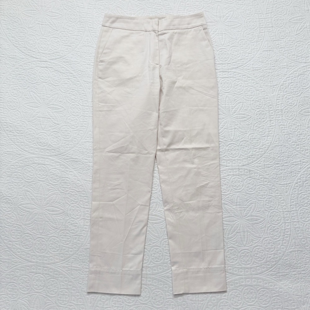Sezane Paris Flat Front‎ Trousers, Ecru (French Sz 36)